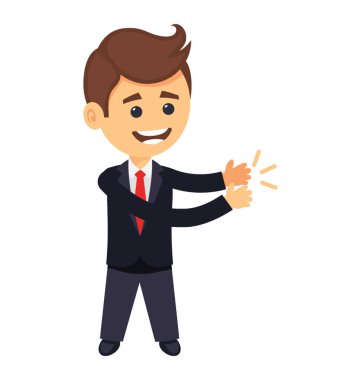 İşadamı ellerini çırpıyor. 