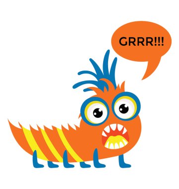 Gözleri iri ve birden çok ayak canavar bir mesajla, korkunç canavar düz simge görüntüsü 