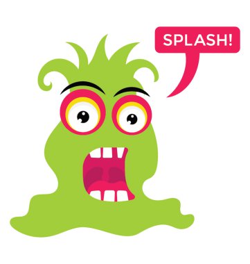 Canavar slug açılan ağız ve korkmuş ifadeler ile düz simge görüntüsü