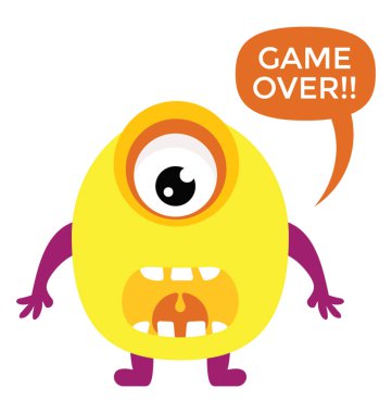 Büyük gözlü ve büyük ağız, Oyun canavar oyunu ile mesaj kabarcık üzerinde çığlık açıldı 