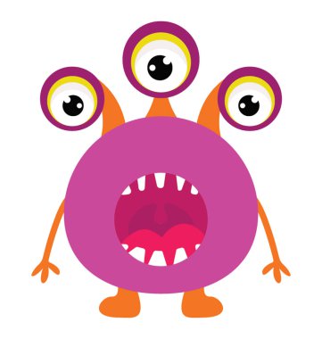 canavar ile birden çok gözler ve büyük çığlık ağız, argus panoptes simgesi düz. 