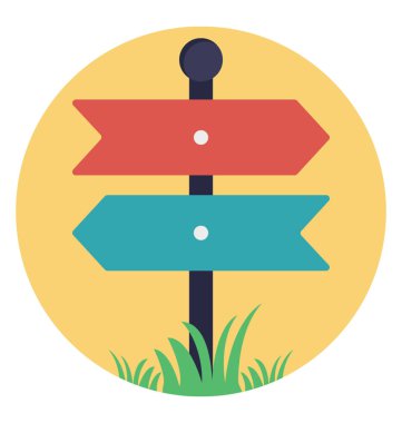 Parmak post, renkli simge tasarım üzerinden yol tarifi