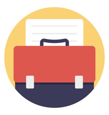 Bir office durumda, Portföy çanta vektör simge