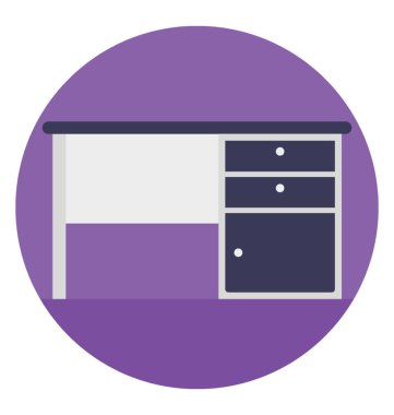 Çekmeceler ve eğimli yüzey yazmak için yazı masası