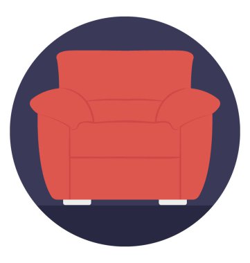 Kanepe, oturma odası mobilya ve düz simgesi tasarım 