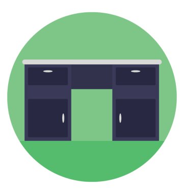 Çekmeceler ve eğimli yüzey yazmak için yazı masası