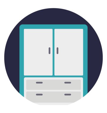 Modern ahşap dolap, düz simgesi tasarım iç