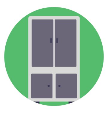 Modern ahşap dolap, düz simgesi tasarım iç