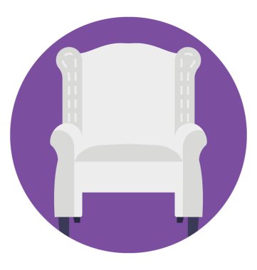 Kanepe, oturma odası mobilya ve düz simgesi tasarım 