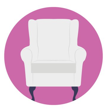 Kanepe, oturma odası mobilya ve düz simgesi tasarım 