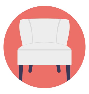 Kanepe, oturma odası mobilya ve düz simgesi tasarım 