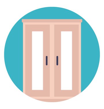 Modern ahşap dolap, düz simgesi tasarım iç