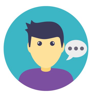 Konuşma balonu, konuşan adam ile bir genç adam avatar