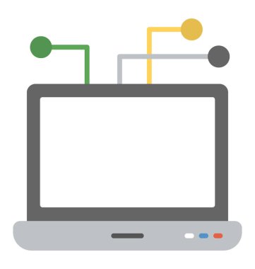 Internet'e bağlı bir bilgisayar ağ diyagramı 