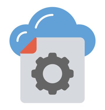 Dişli çark işareti, yaratıcı bulut dosyaları kavramı ile bulut dosya