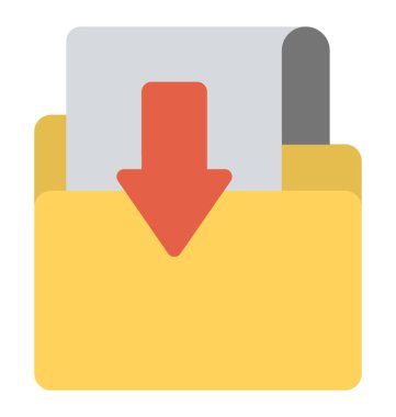 Gezinti düz simgesi indirme indirilen dosyaları içeren bir klasör