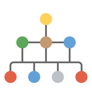 Hiyerarşik ağ modeli düz tasarım simgesi 