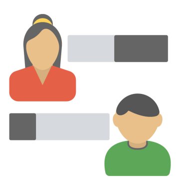 İlerleme veya performans göstergesi düz tasarım simgesi 