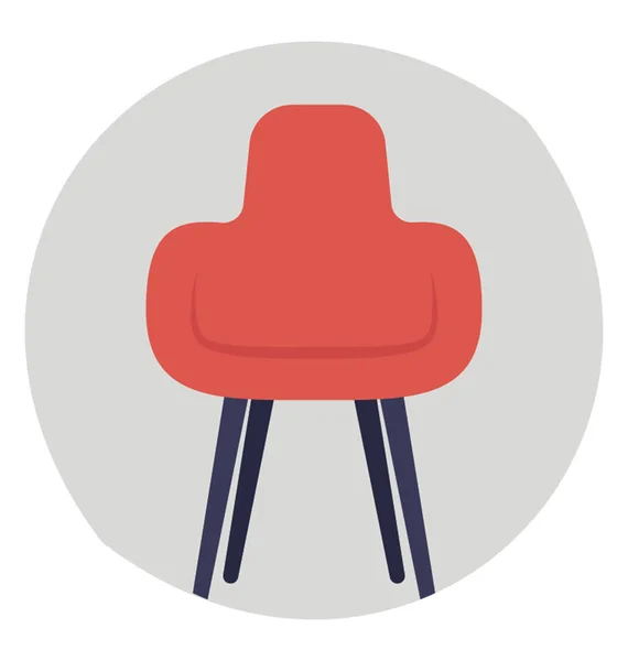 Wooden Chair Flat Icon Design Image — Stock Vector