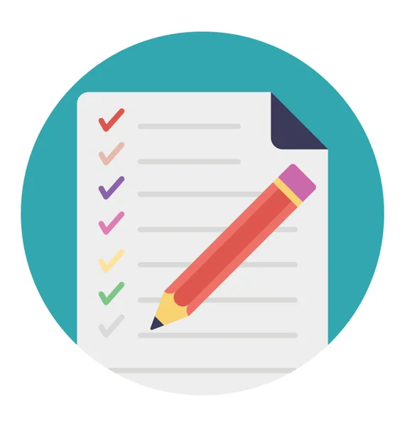 Clipped Checklist Board Marking Pen Together Offering Idea Order Icon — Stock Vector