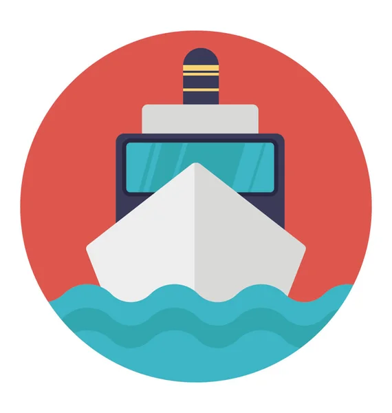 Deniz Gemi Fikrine Aydınlatmak Için Bir Büyük Kargo Gemisinde Bindik — Stok Vektör