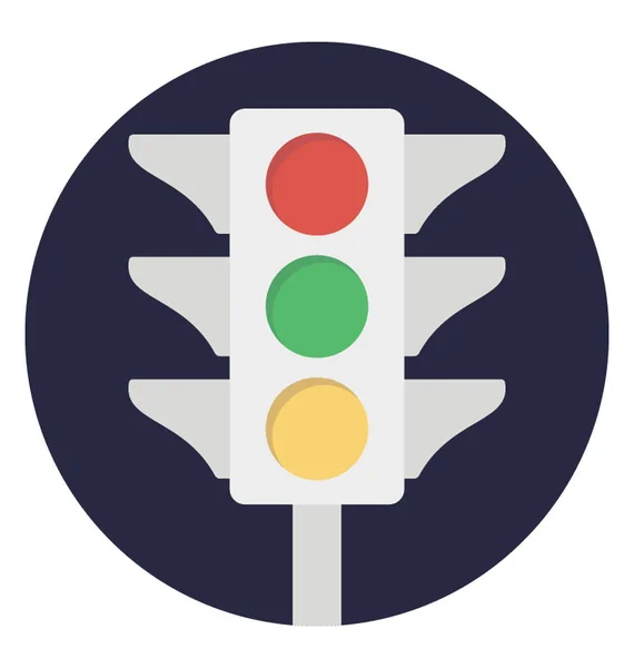 Trafikljus Road Signaler Platt Ikonbild — Stock vektor