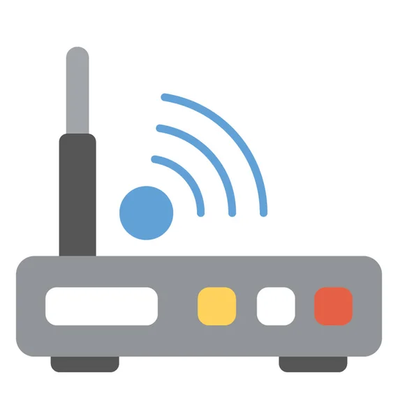 Μια Συσκευή Σημείου Πρόσβασης Σήματα Wifi Router — Διανυσματικό Αρχείο
