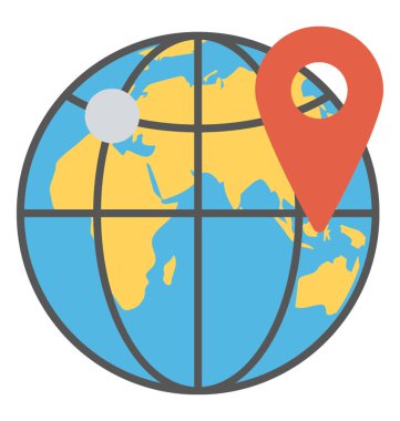 Düz bu simge arama motoru optimizasyonu hedefleme geo kavramını temsil 