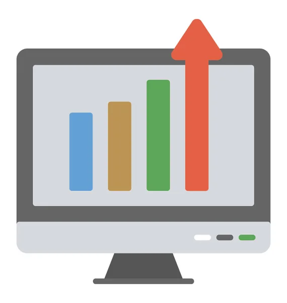 Este Gráfico Pantalla Computadora Que Simboliza Tráfico Del Sitio Web — Archivo Imágenes Vectoriales