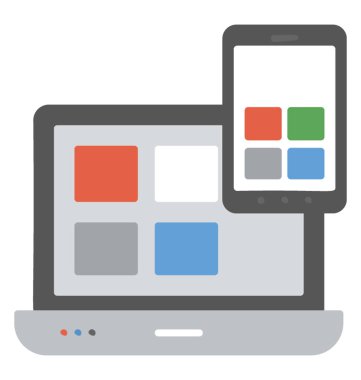 Bir dizüstü bilgisayar ve taşınabilir aygıt yanıt veren web tasarım kavramı temsil eden