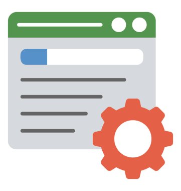 Dişli çark işareti, web geliştirme ile bir web sayfasının HTML kaynak kodunu 