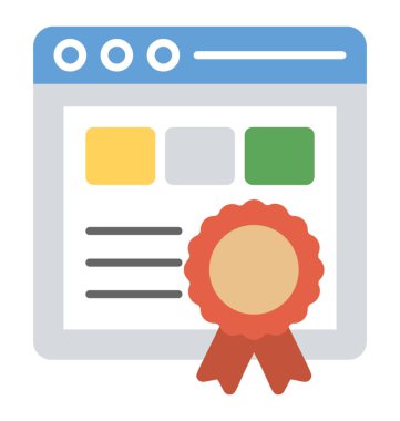 Web sitesi, en iyi web sitesi veya Web sitesi yıl kavramı vektör ikon ödüllendirildi 
