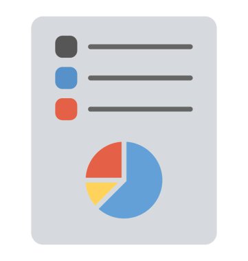 Pasta grafik analiz istatistik raporu, düz simgesi 