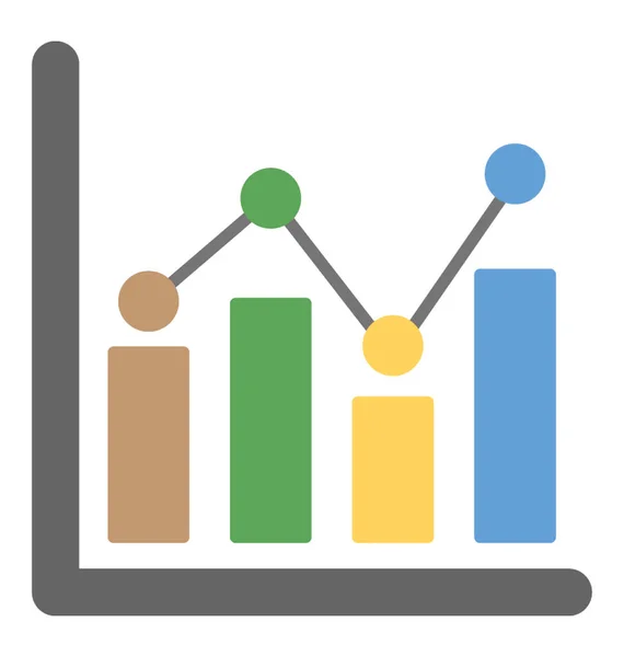 Graphical Representation Vertical Bar Chart Sometimes Called Line Graph — Stock Vector