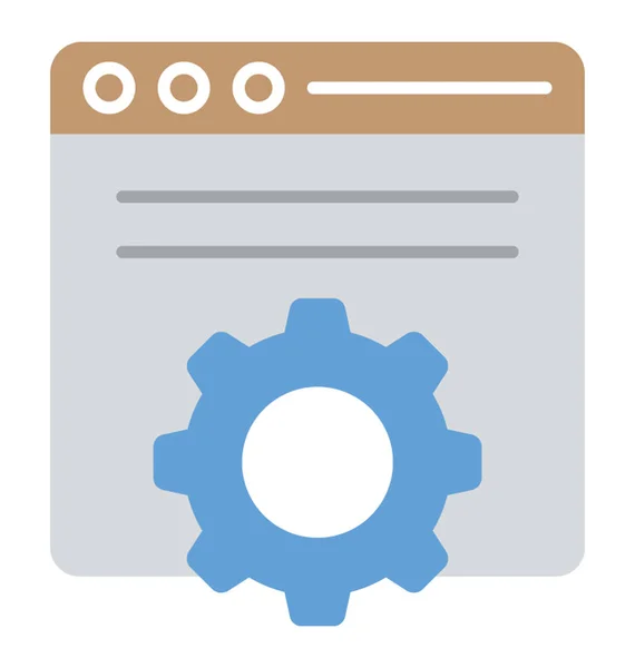 Html Broncode Van Een Webpagina Met Gear Wheel Teken Webontwikkeling — Stockvector
