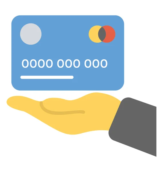 Hand Hält Eine Debitkarte Die Die Suchoptimierung Für Banking Webseiten — Stockvektor