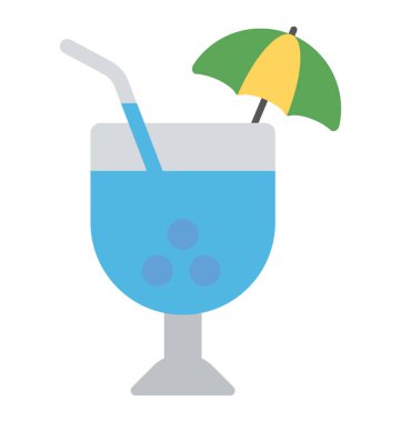 Kadeh kokteyl serinletici bir içecek bir bardak genel gider şemsiye ile temsil eder.