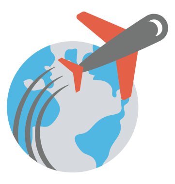 Dünya turu kavramı veren dünya üzerinden bir uçak. 