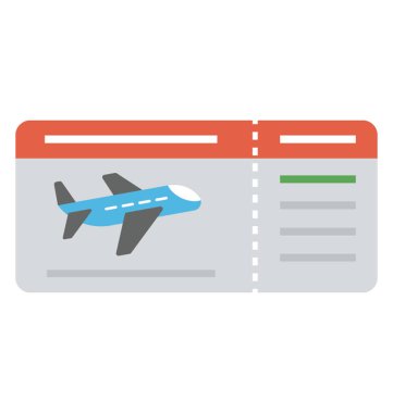 Uçak uçuş bilet uçak grafiğin üzerinde bir kupon ile 