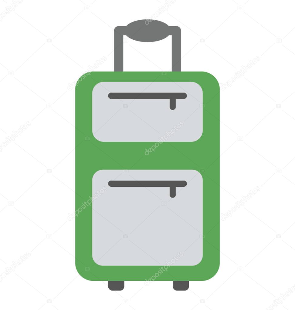 A baggage with wheels and handle representing luggage.