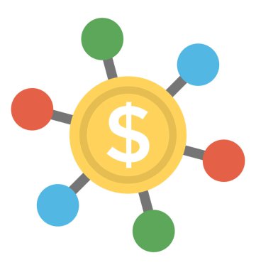 Finansal ağ, finansal varlıklar, düğümler topluluğu açıklayan simgesi kavramı finans kuruluşları temsil eder  