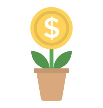 Bir pot bitki ile iş büyüme gösteren para büyüme