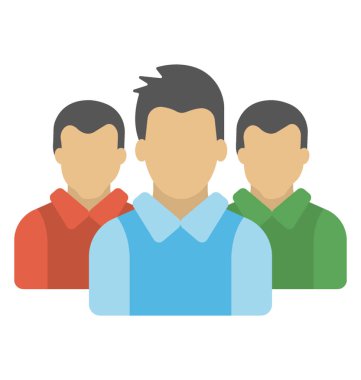 Bir grup insan iş takım kavramı gösterilen avatarlar tarafından temsil