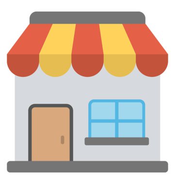 Bir alışveriş mağazası, vektör simgesi tasarım önü 