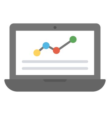Çizgi grafiği Web analytics tasvir dizüstü bilgisayar ekranında 