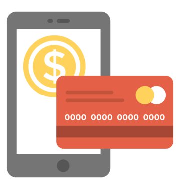 Hareket eden telefon ile kredi kartı ve telefon ekranında, doları mobil bankacılık uygulaması ile online ödeme