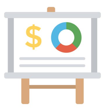 İş sunumu gösteren grafik veri ile bir stand kurulu