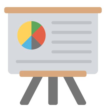 Sunuyu gösteren grafik veri ile bir stand kurulu