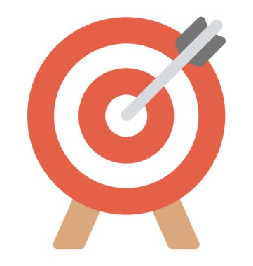 Amaç dart tahtası ile bir ok gösterir