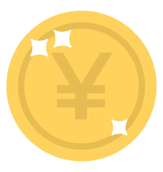 Een Japanse Valutateken Yen Munt — Stockvector